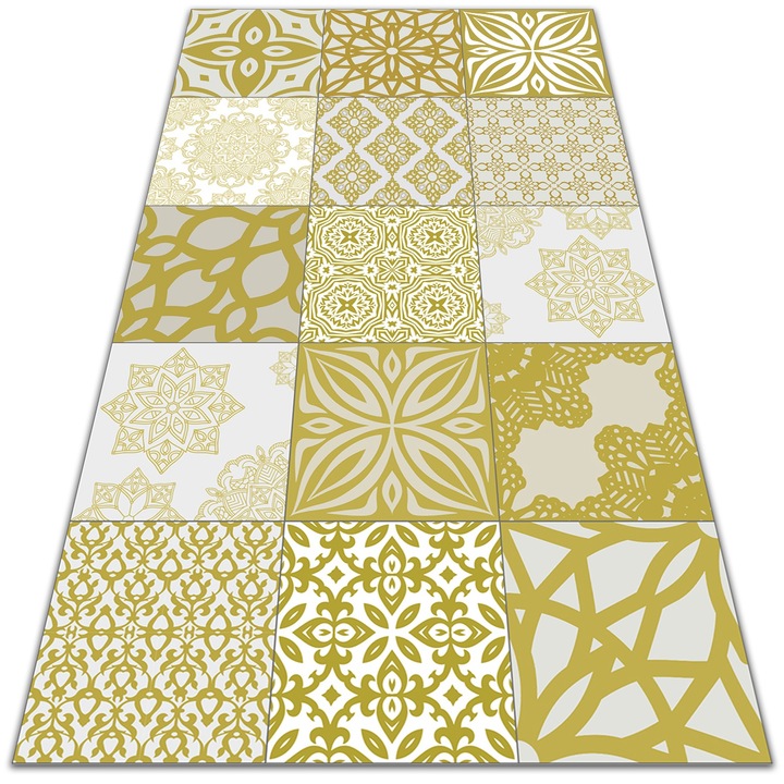 Covor de vinil pentru terasa si balcon, PVC, model cu motive etnice, dtar-ethnic2, 120x180cm