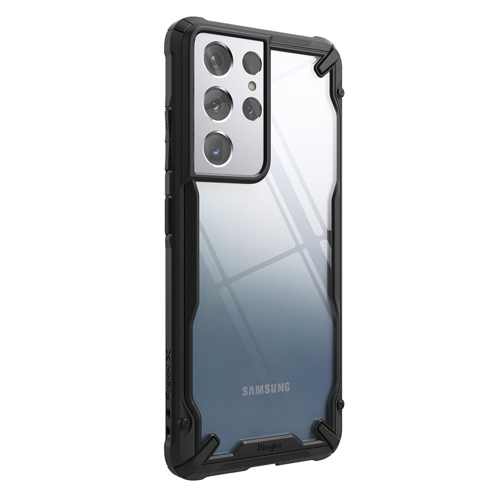 Husa compatibila cu Samsung S21 Ultra Ringke Fusion X PC Case Black