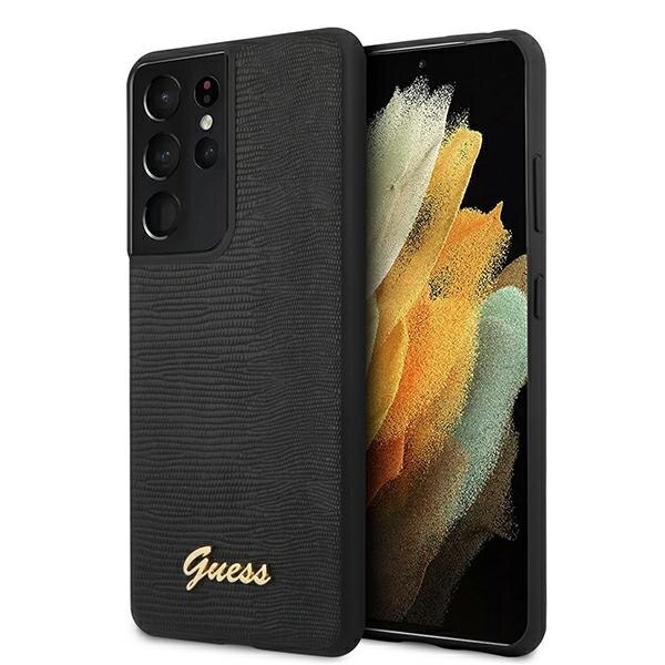Husa compatibila cu Samsung S21 Ultra Guess Lizard Collection black