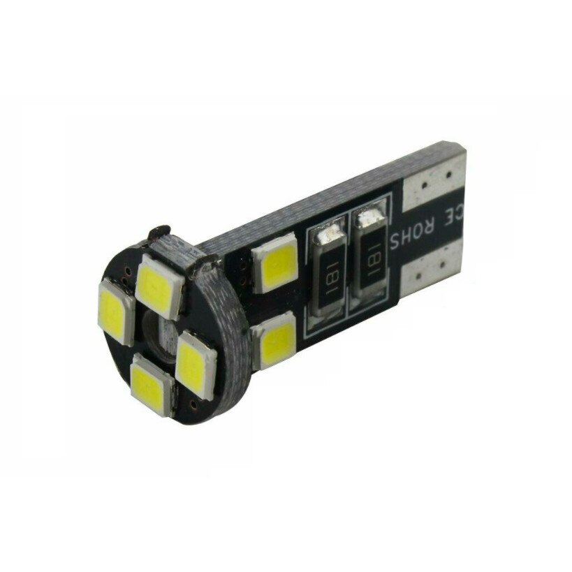 Bec Led T10 Flexzon, 8 LED SMD, W5W, Canbus, 12V, Pentru Pozitie, Plafoniere, Portbagaj, Lumina Alb 6000K