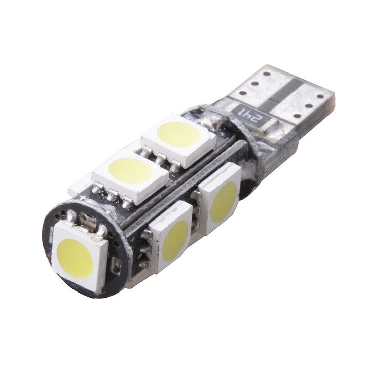 Bec Led T10 Flexzon, 9 SMD, W5W, 12V, Pentru Pozitie, Plafoniere, Portbagaj, Lumina Verde