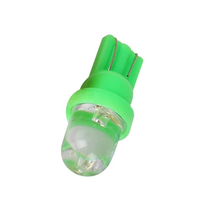 Bec Led T10 Flexzon, 1X LED, W5W, 12V, Canbus, Pentru Pozitie, Plafoniere, Portbagaj, Lumina Verde