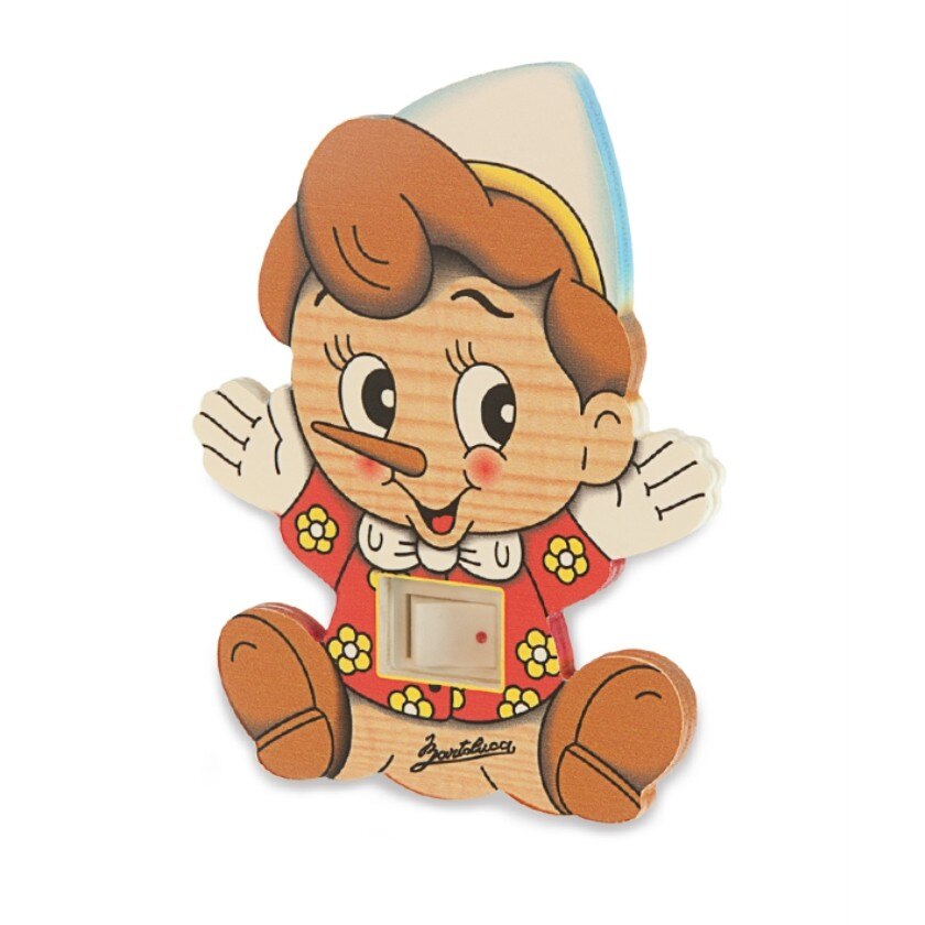 Lampa de veghe din lemn cu model Pinocchio, pentru copii