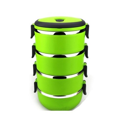 Caserola Termica Lunch Box cu patru niveluri Victor V-FH084, 2 L, verde