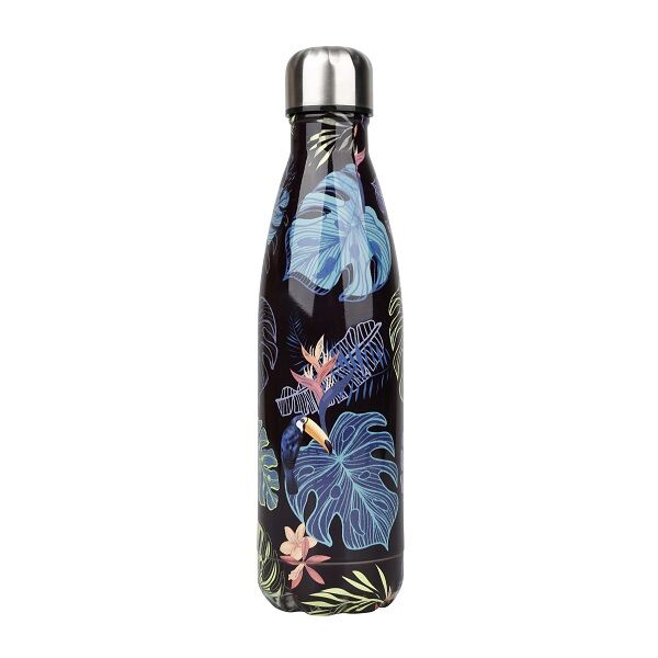 Sticla termos Viquel Fancy, negru cu imprimeu floral, 500 ml