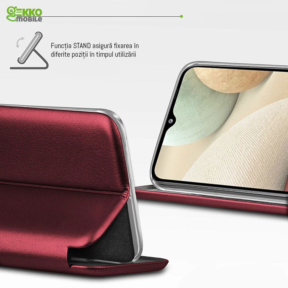 Husa pentru Motorola E7 Power - tip carte, inchidere magnetica, Gekko Elegance - Bordo