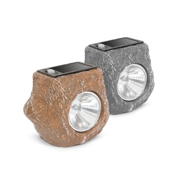 Lampa solara pentru exterior, model piatra cenusie, alb rece, 85 x 67 x 70 mm Lampa solara pentru exterior, model piatra cenusie, alb rece, 85 x 67 x 70 mm