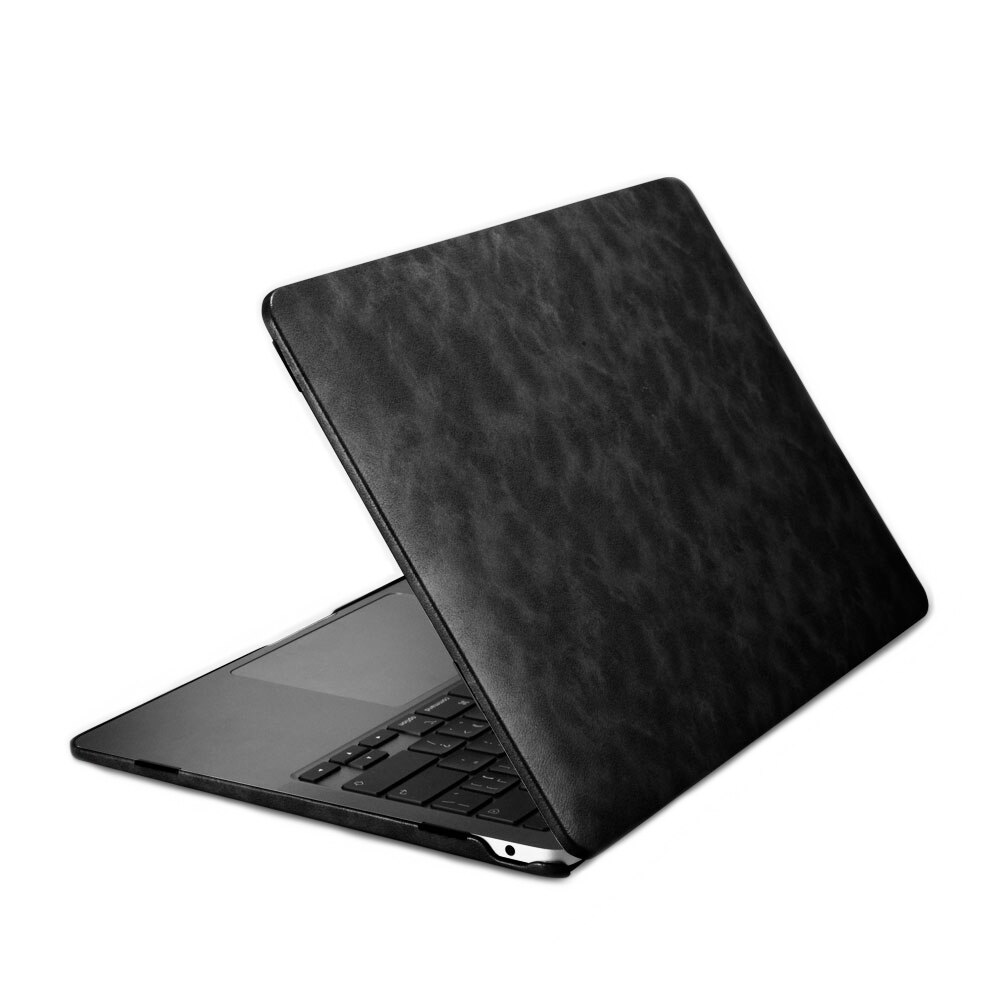 Husa pentru MacBook Air 13 inch (2020, 2019, 2018), iCarer, slim din piele microfibra, tip carcasa, culoare Neagra