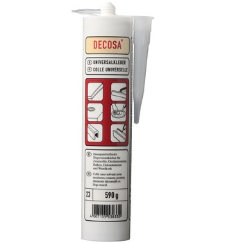 Adeziv universal pentru bagheta polistiren si tavan fals Decosa 590g Adeziv universal pentru bagheta polistiren si tavan fals Decosa 590g