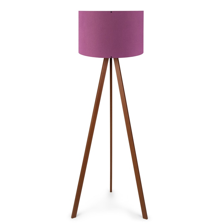 Lampadar trepied modern, Insignio, liliac/brown, 140X38, 1xE27, Model Ayd-1564, cablu 200cm