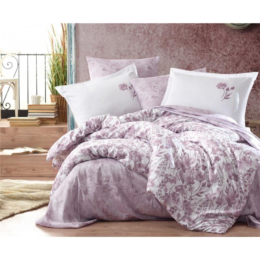 Lenjerie de pat dublu, satin de lux, 4 piese, Clasy, Olava V1