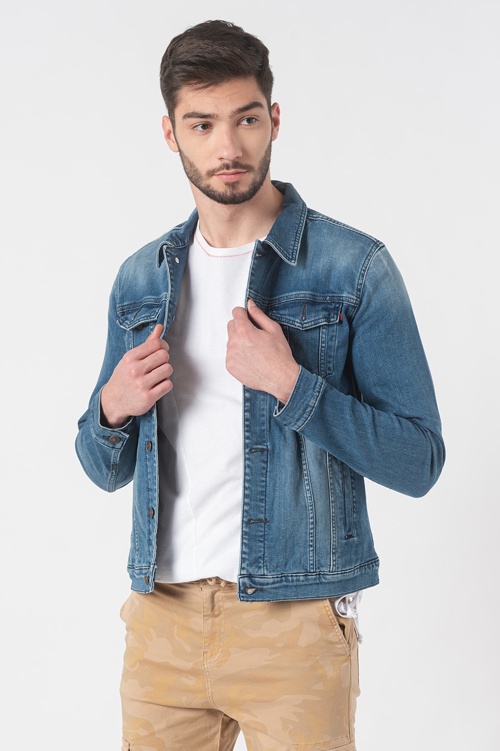 LTB, Jacheta din denim cu 4 buzunare Santino, Albastru