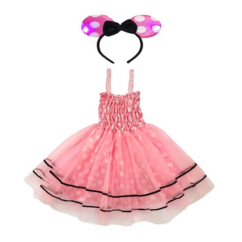 Rochie Minnie Mouse Roz cu Buline si accesoriu pentru par Cordeluta cu Urechiuse Luminoase, ideala pentru petreceri si aniversari AKU AK4532 Rochie Minnie Mouse Roz cu Buline si accesoriu pentru par Cordeluta cu Urechiuse Luminoase, ideala pentru petreceri si aniversari AKU AK4532