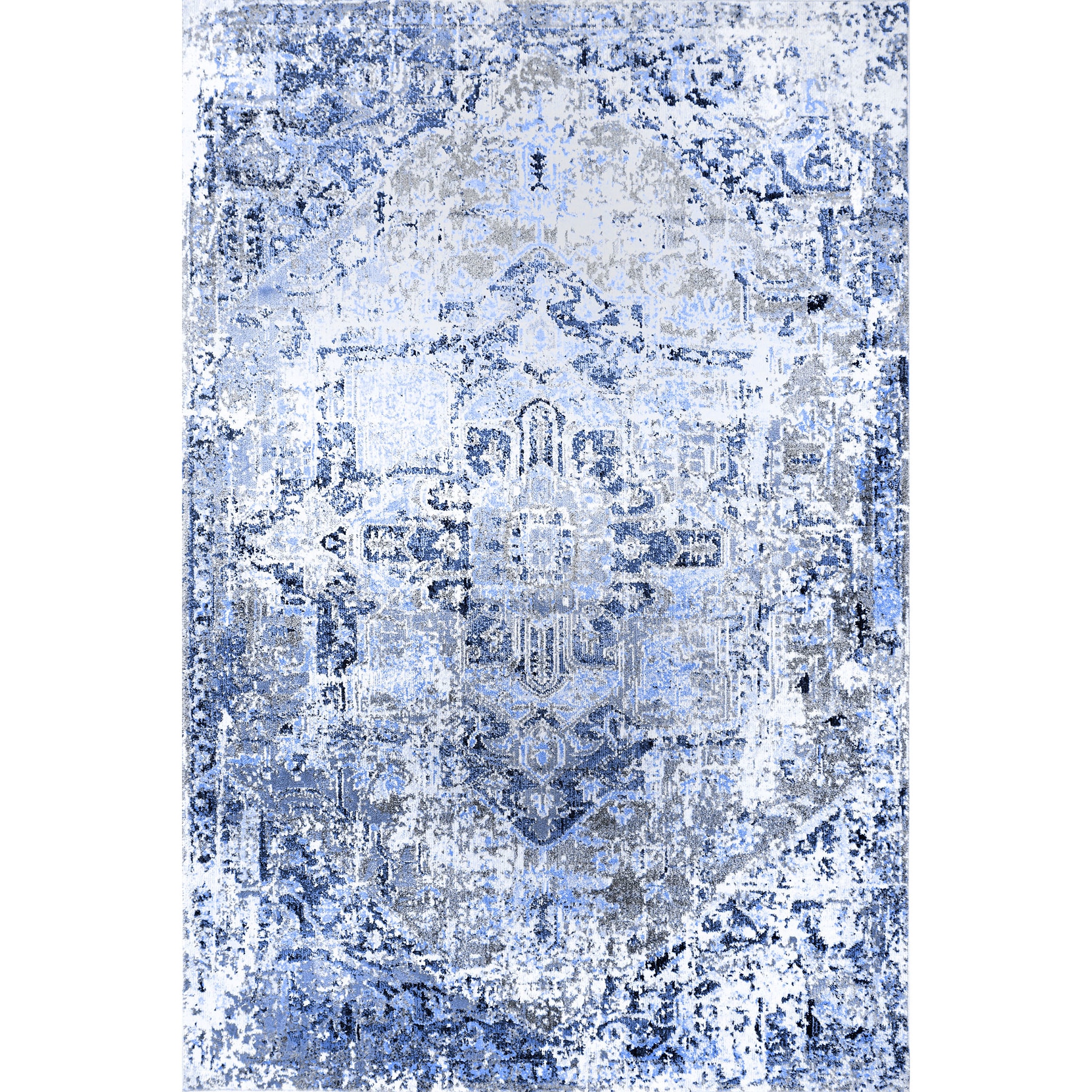 Covor Persan Mecanic EuCarpet 200622C1 Dimensiune 200x300 cm Design Vintage Albastru