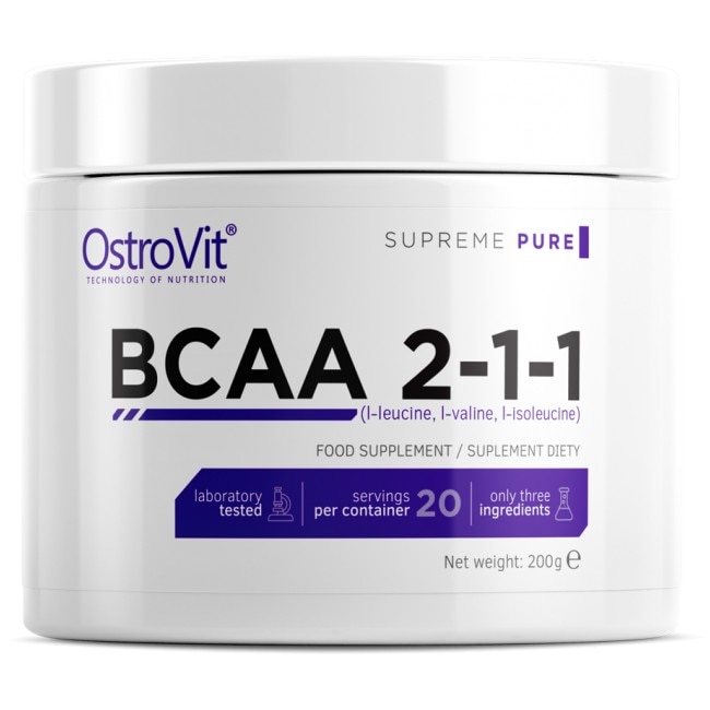 Supliment alimentar OstroVit BCAA 2:1:1 Powder, Tasteless, 200 gr