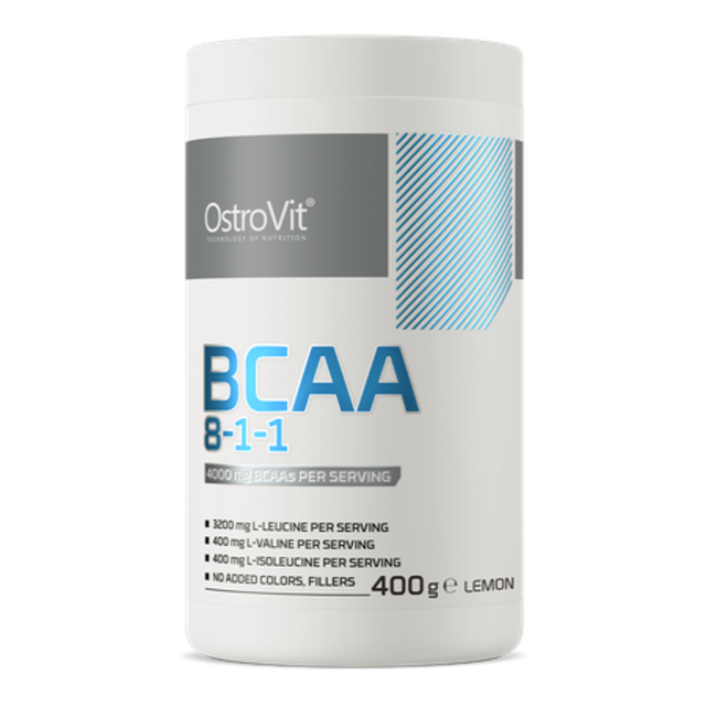 Supliment alimentar OstroVit BCAA 8:1:1 Powder, Lemon, 400 gr