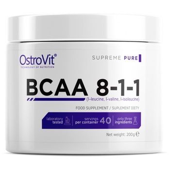 Supliment alimentar OstroVit BCAA 8:1:1 Powder, Tasteless, 200 gr Supliment alimentar OstroVit BCAA 8:1:1 Powder, Tasteless, 200 gr