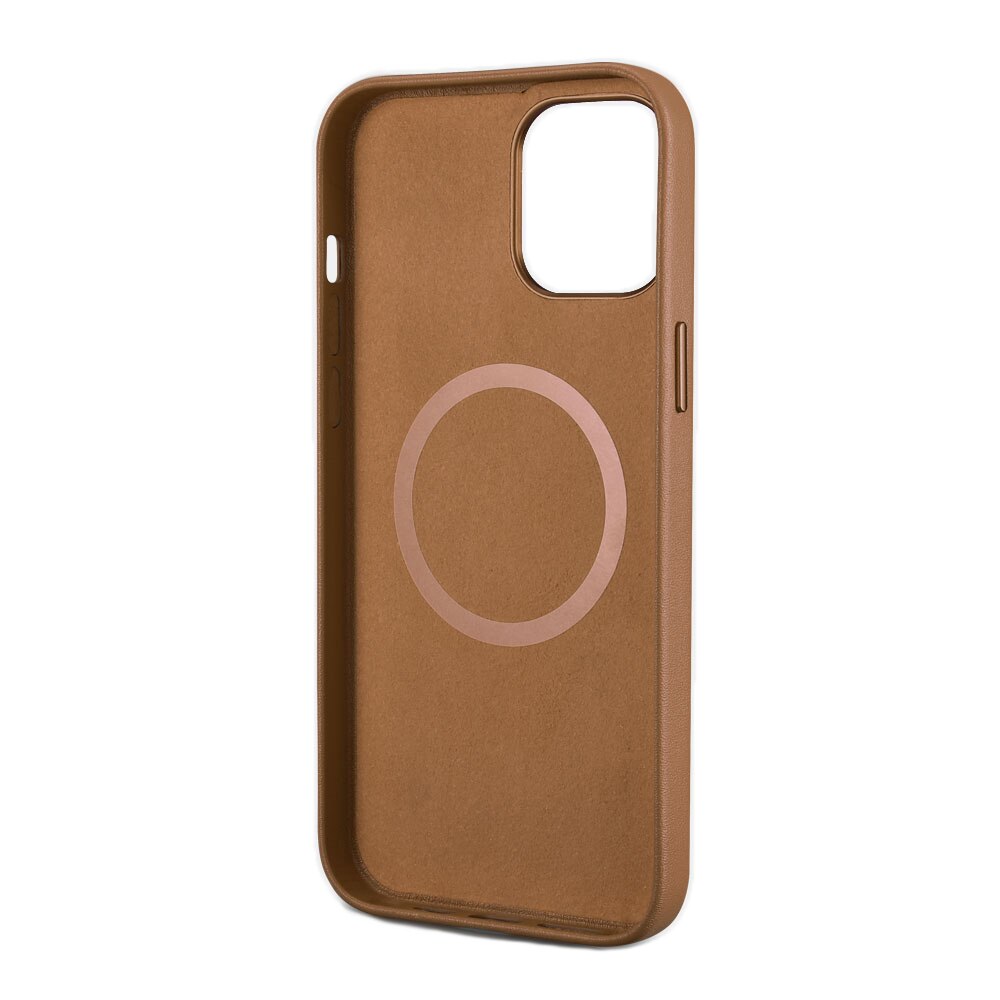 Husa pentru iPhone 12 Pro Max, cu Magsafe, din piele naturala, protectie full body, iCarer Original, Maro