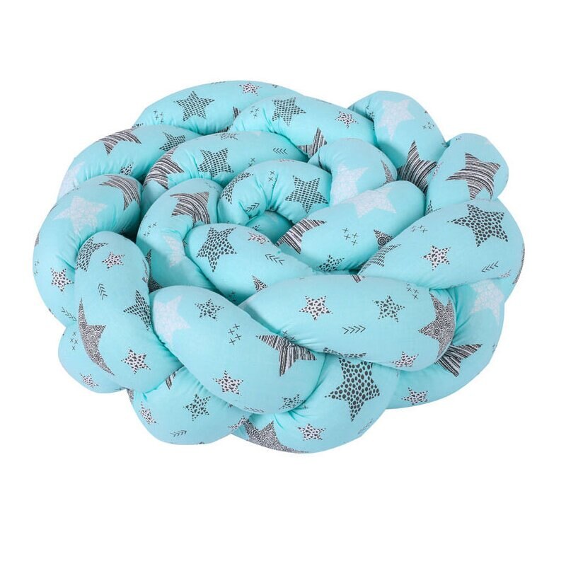 Aparatoare patut impletita, albastra cu stelute, 230x19 cm