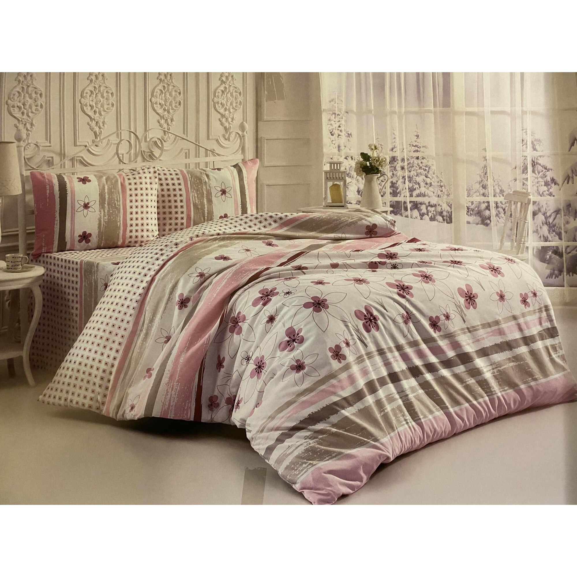 Lenjerie de pat Brillant , din bumbac , 4 piese , 240 x 260 , cod LB*7