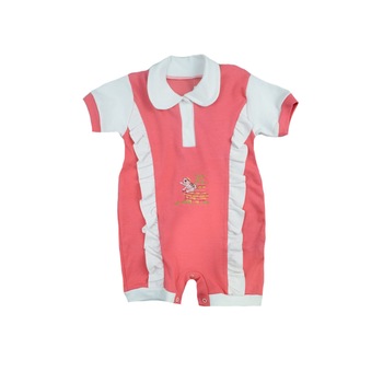 Salopeta de vara pentru fete Pifou 68-30C, Coral, 68 cm Salopeta de vara pentru fete Pifou 68-30C, Coral, 68 cm