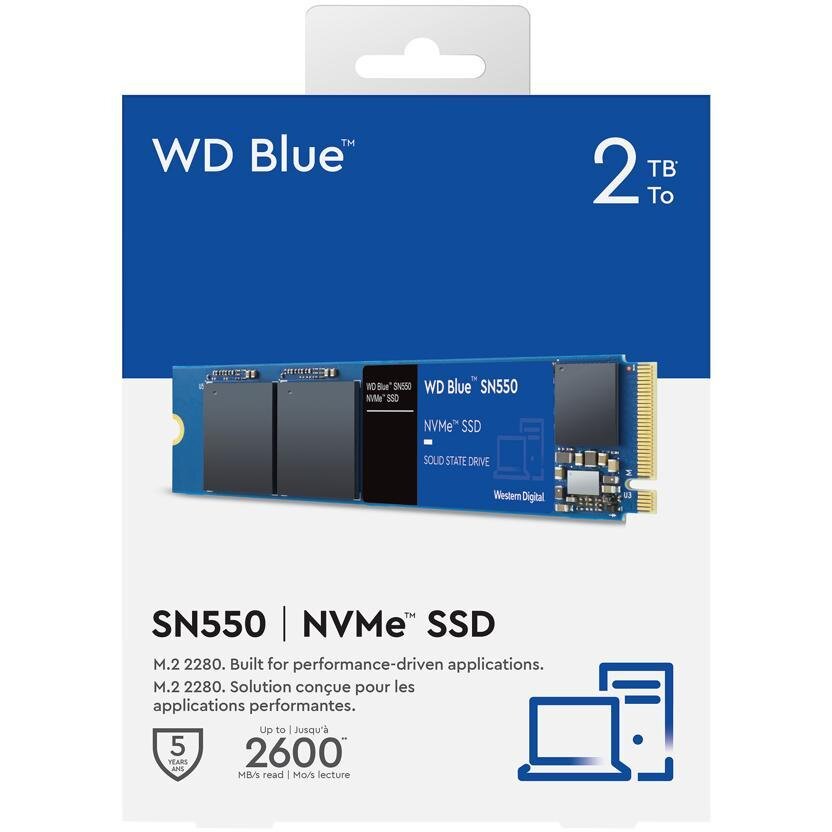SSD WD Blue SN550 NVMe 2TB M.2 2280 PCIe Gen3