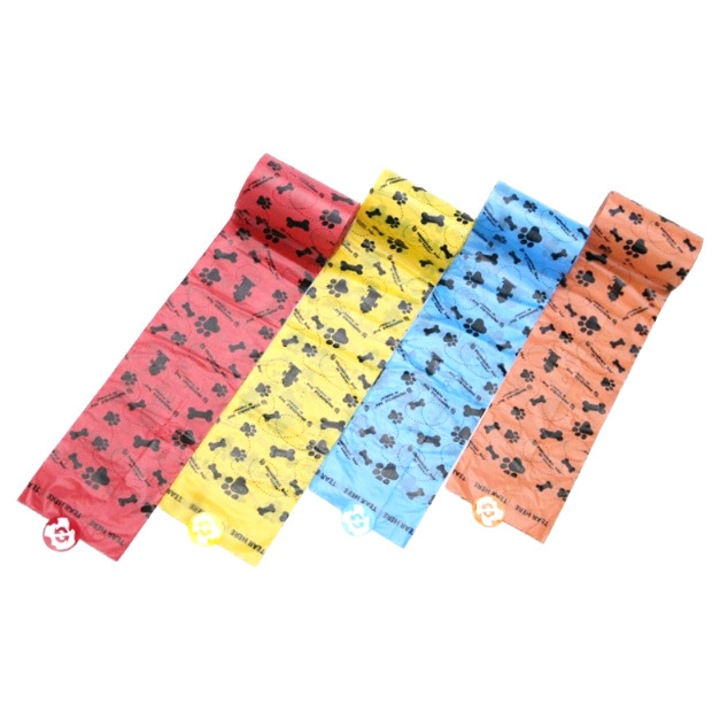 Pungi igienice pentru caini, 18 role, 270 pungi, Multicolor