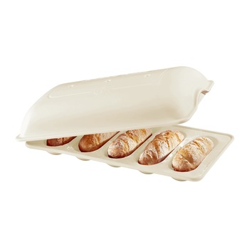 Tava mini-baghete, 39 x 23 cm, Linen - Emile Henry Tava mini-baghete, 39 x 23 cm, Linen - Emile Henry