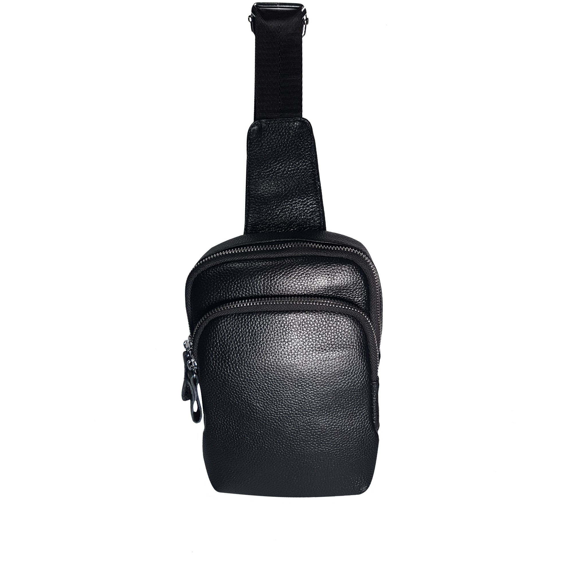 Geanta barbati, din piele naturala, negru, dimensiune 23x15x6 cm