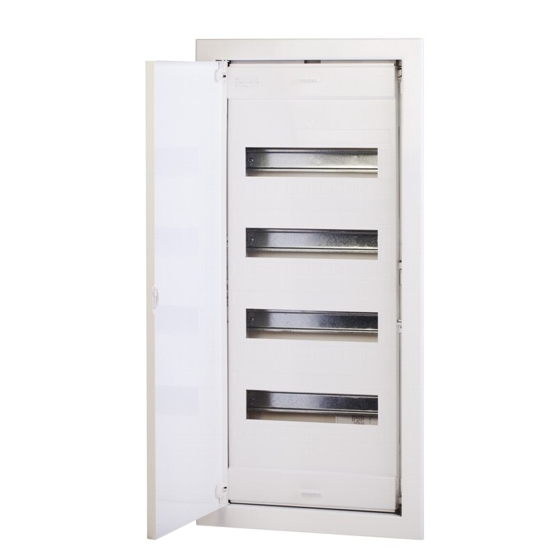 Tablou electric, pentru rigips, 48 module, 4 randuri, cofret gips carton, alb, usa metalica, 753x368x91mm Scame