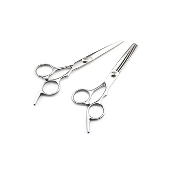 Set 2 foarfece tuns si filat usoare din otel inoxidabil pentru frizerie 17 cm Set 2 foarfece tuns si filat usoare din otel inoxidabil pentru frizerie 17 cm