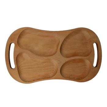 Platou lemn fag ,cu manere,Woodpro , 4 compartimente 59x34x2.5 cm Platou lemn fag ,cu manere,Woodpro , 4 compartimente 59x34x2.5 cm
