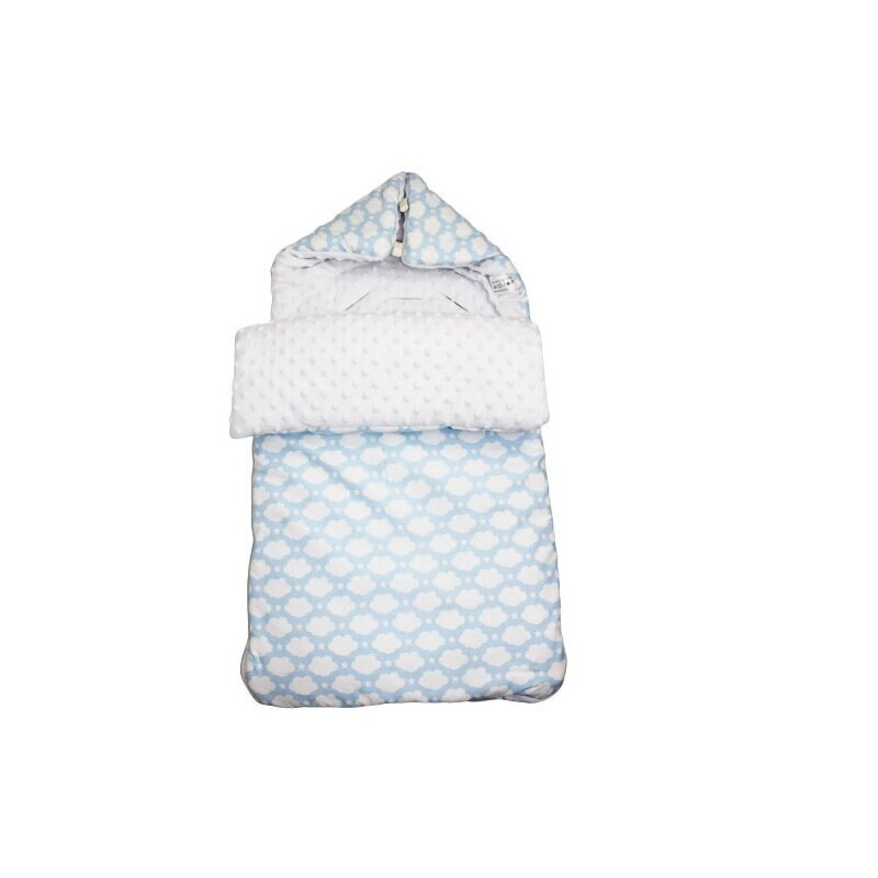Port bebe, 2in1, minky, albastru cu norisori