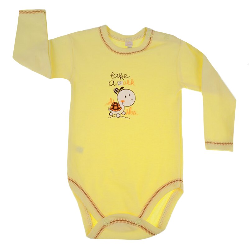 Body cu maneca lunga pentru bebelusi Koala Zolwik 2656, Galben, 80 cm