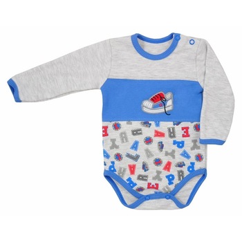 Body cu maneca lunga pentru baieti Koala Literki 2864-A, Albastru, 80 cm Body cu maneca lunga pentru baieti Koala Literki 2864-A, Albastru, 80 cm