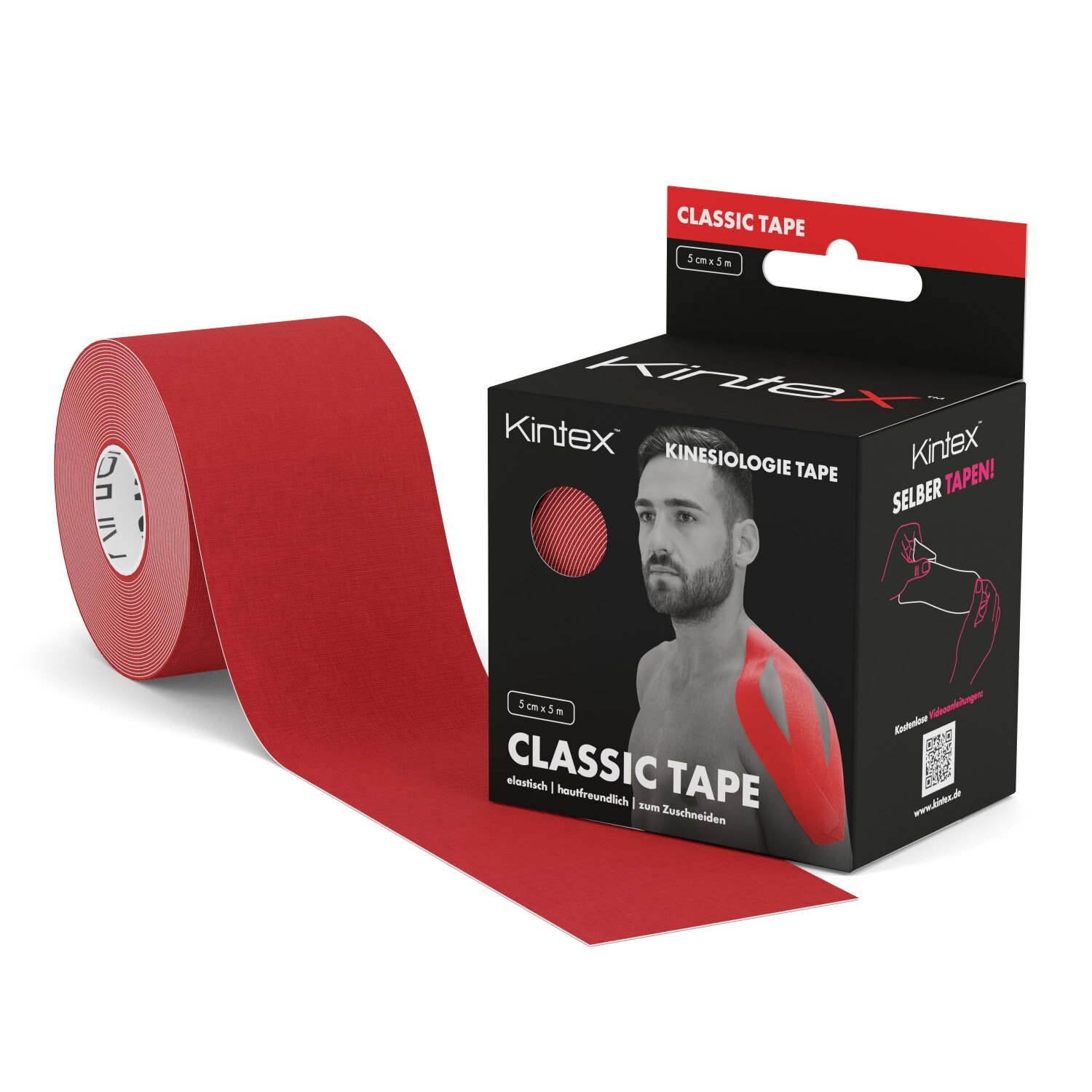 Banda kinesiologica Kintex 5cm x 5m, rosie