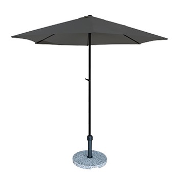 Umbrela soare gri cu mecanizm rabatare 300cm si suport marmura 22kg Umbrela soare gri cu mecanizm rabatare 300cm si suport marmura 22kg