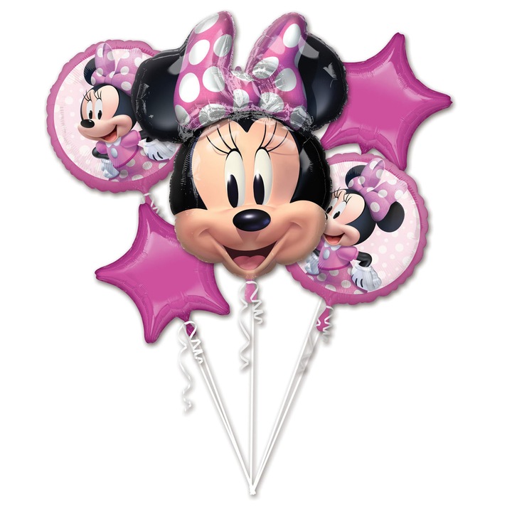 Buchet 5 Baloane Folie Minnie Mouse 40706