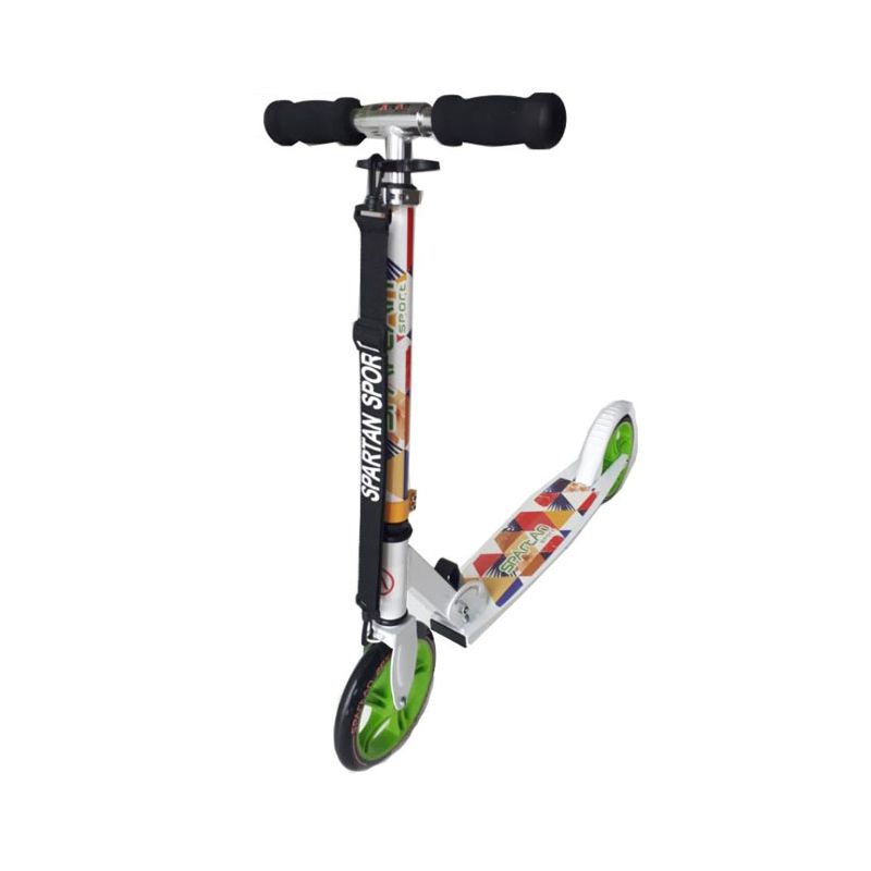 Trotineta Spartan Grand Jumbo, pliabila din aluminiu, Inaltime reglabila 78-100 cm, multicolora