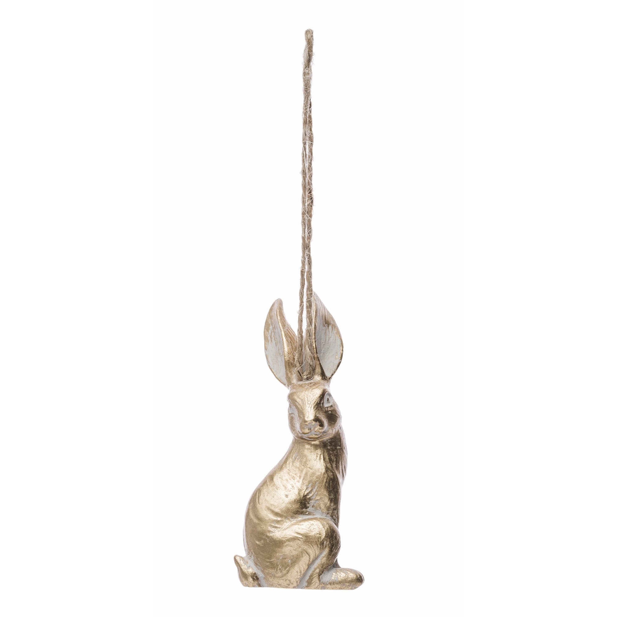 Decoratiune cu agatatoare iepuras, auriu, 7x2.5x3 cm