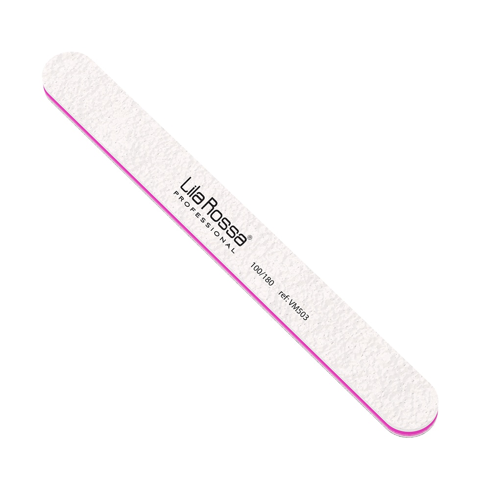 Pila unghii Lila Rossa, dreapta, alba, granulatie 100/180