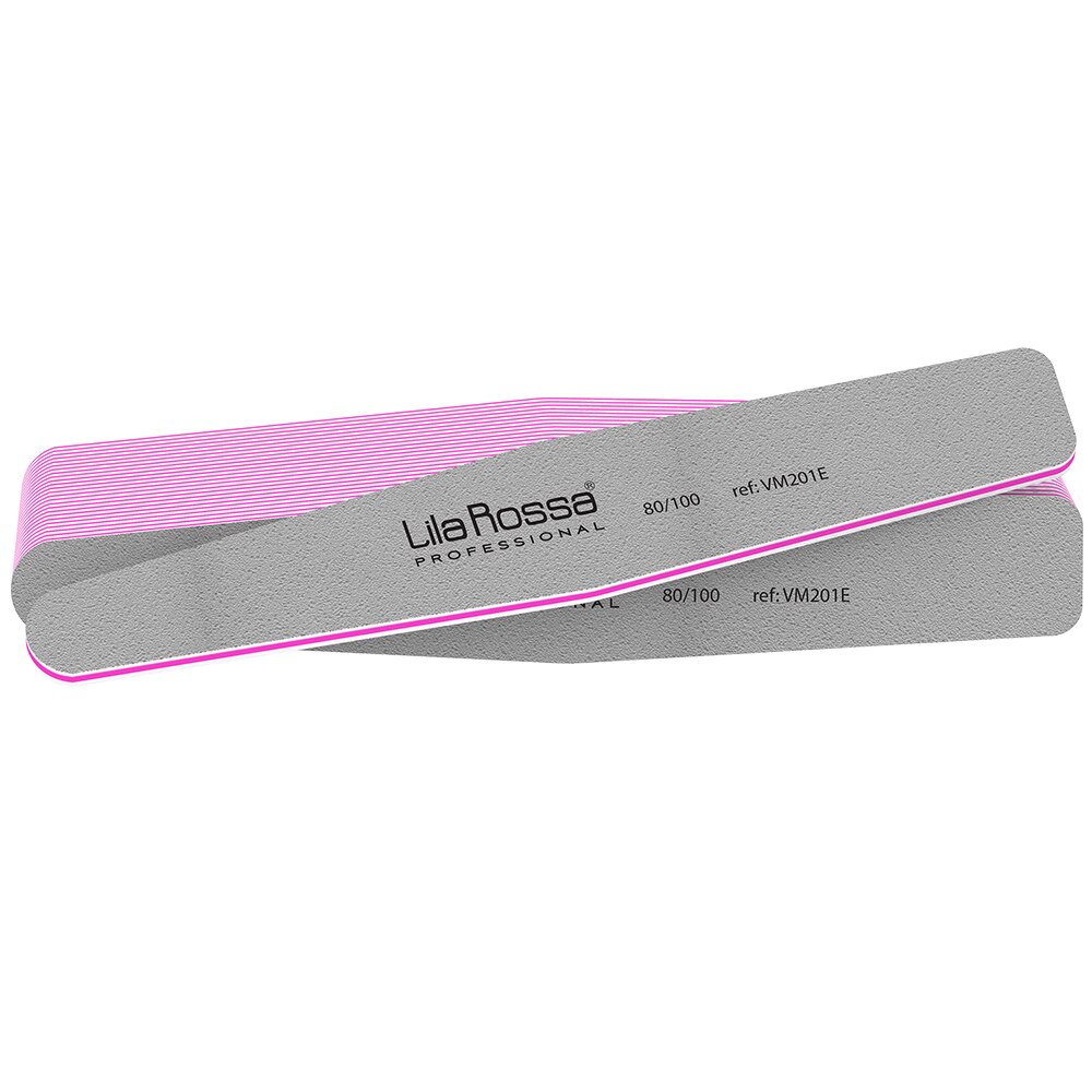 Set pile unghii Lila Rossa, romb, gri, granulatie 80/100, 25 buc