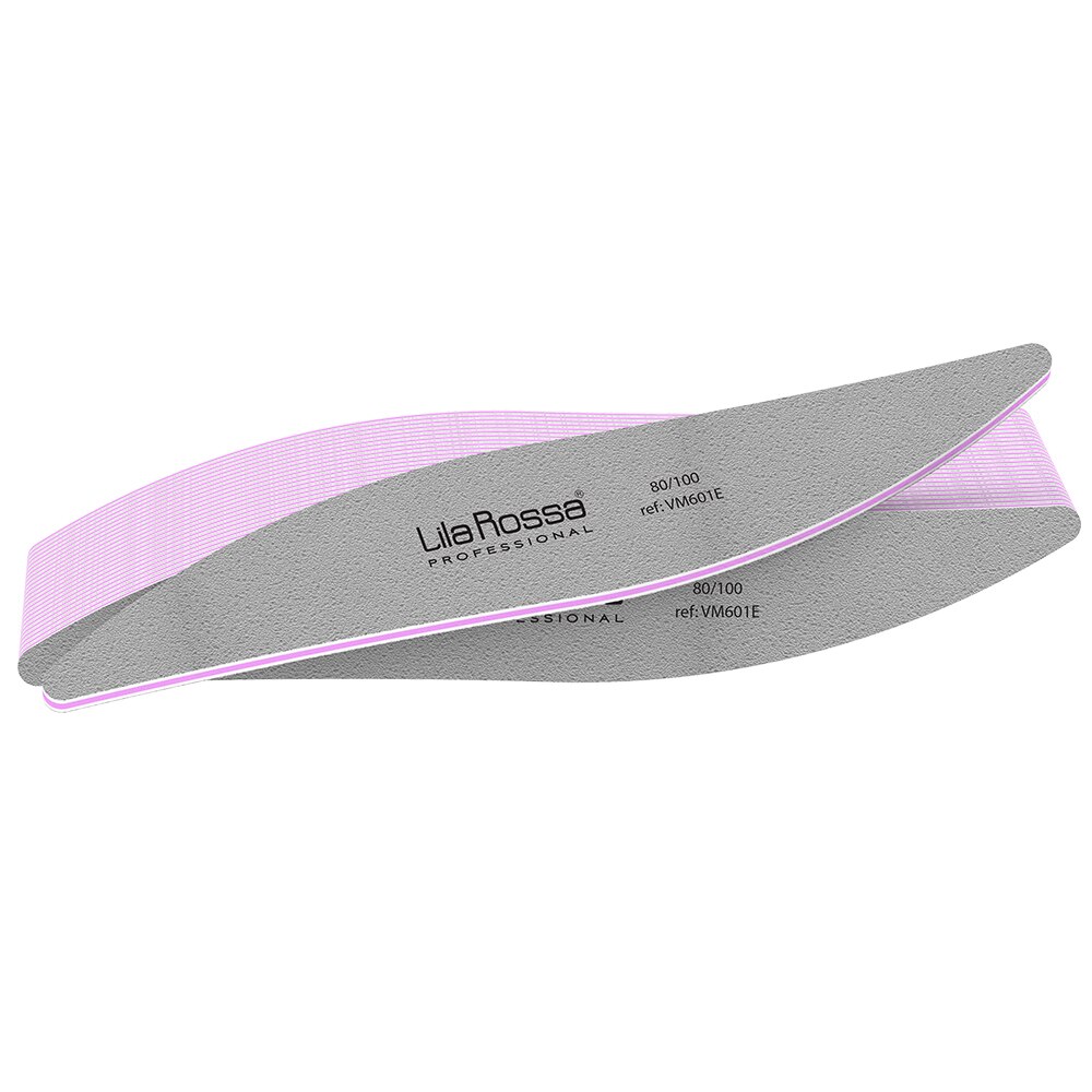 Set pile unghii Lila Rossa, ovale, gri, granulatie 80/100, 25 buc