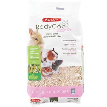 Asternut pentru litiera, RodyCob Nature, Zolux, Porumb, 5 L Asternut pentru litiera, RodyCob Nature, Zolux, Porumb, 5 L