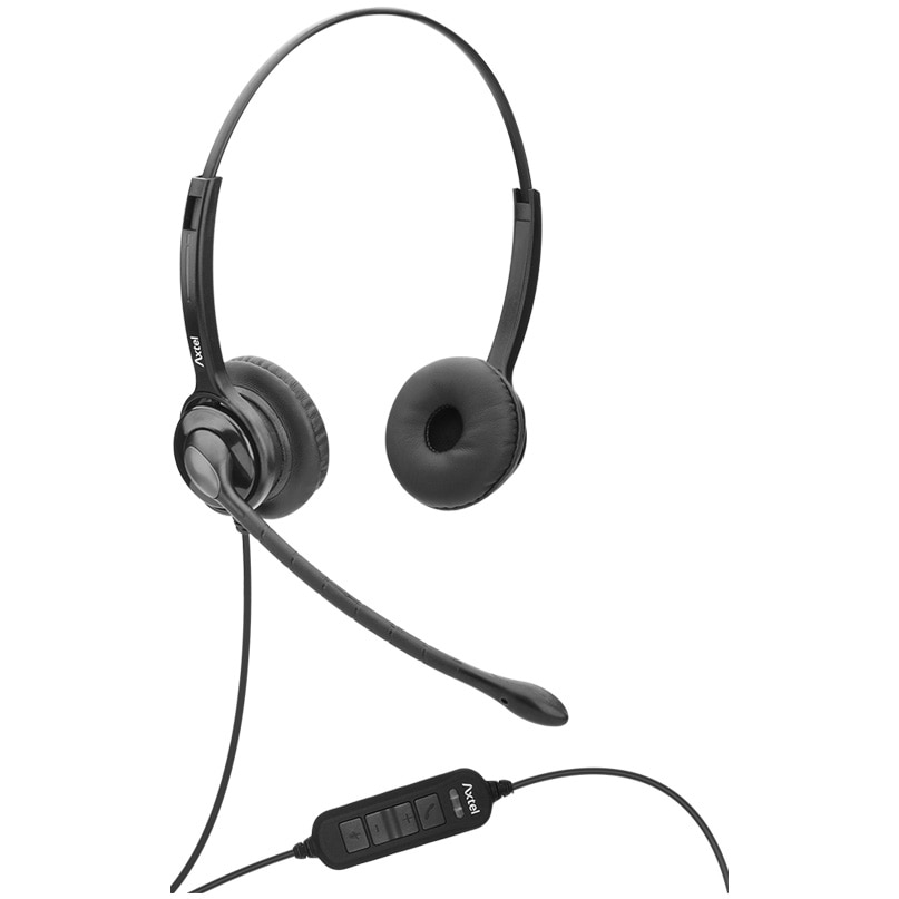 Casti cu microfon Axtel MS2 duo NC USB, telecomanda pe fir, Stereo, Negru