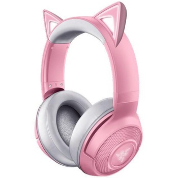 Casti gaming wireless Razer Kraken BT Kitty Edition, iluminare Chroma RGB, bluetooth 5.0, Roz Quartz Casti gaming wireless Razer Kraken BT Kitty Edition, iluminare Chroma RGB, bluetooth 5.0, Roz Quartz