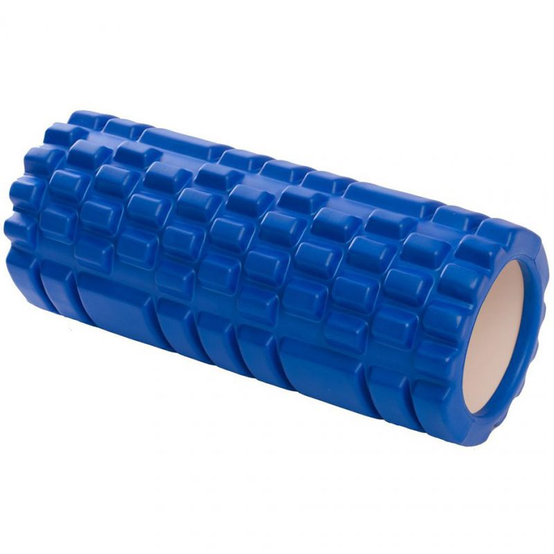 Rola masaj si antrenament, EB Fit, 33 x 14 cm, 930 grame, albastru