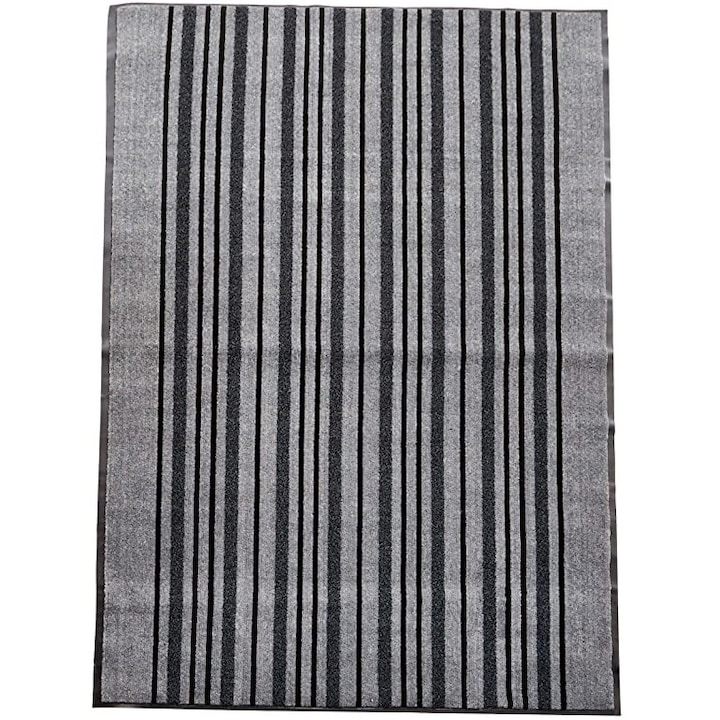 AmazonBasics ajtószőnyeg, 120 x 300 cm, csúszásgátló, szürke csíkos
