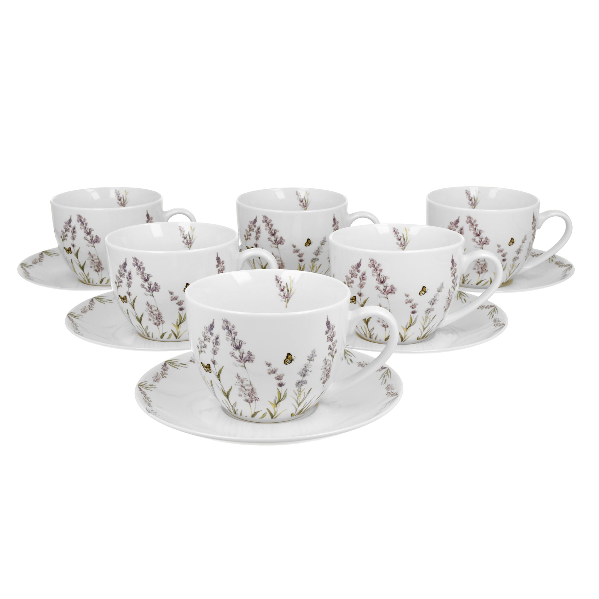 Set 6 cesti din portelan, 250 ml, Provance