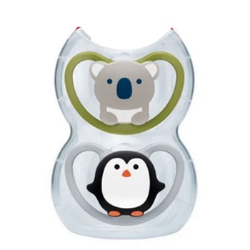 Set 2 suzete, Koala and friend, verde si gri, 18-36 luni Set 2 suzete, Koala and friend, verde si gri, 18-36 luni